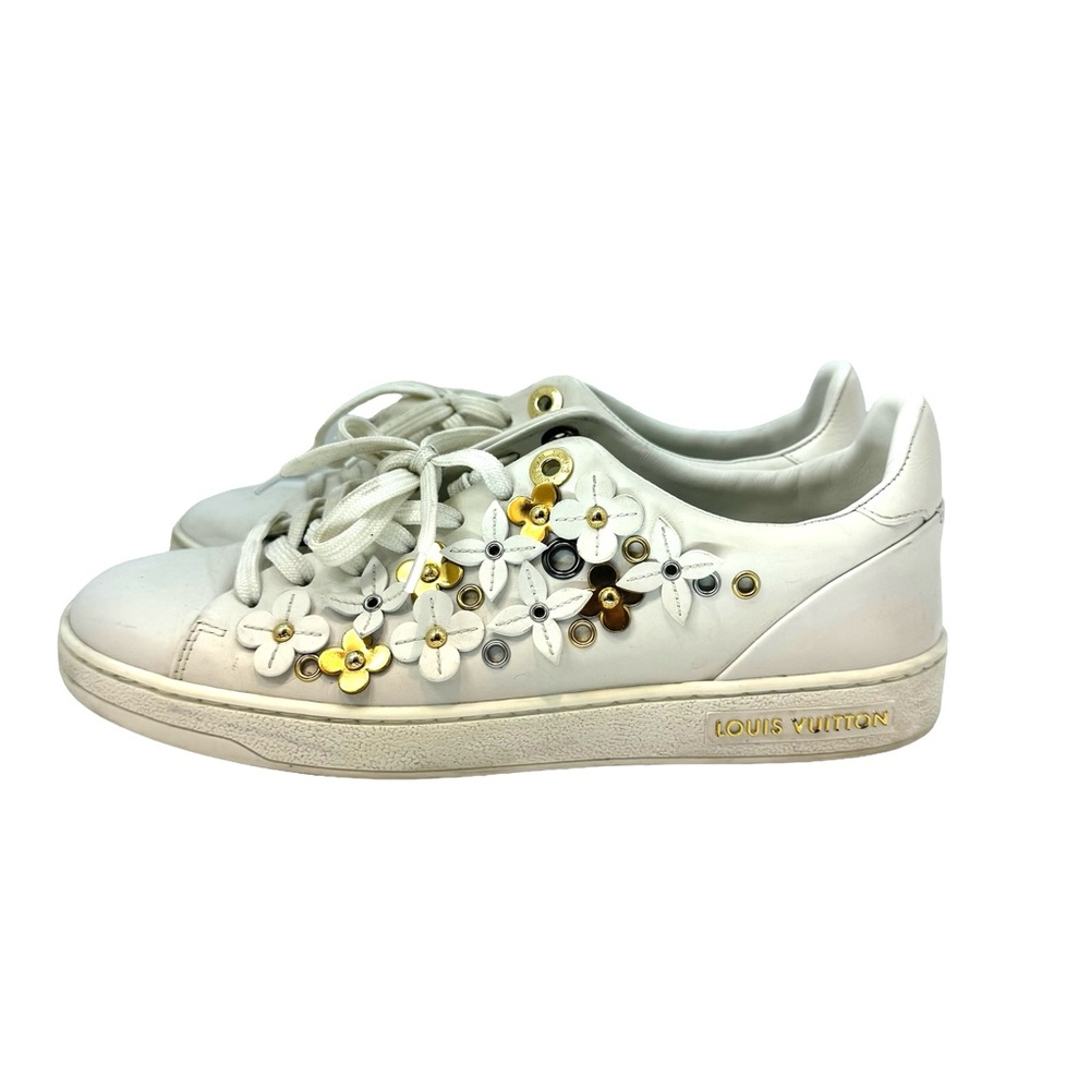 Auth Louis Vuitton Frontrow Blooming Blossom Floral Sneakers 37 7 - Picture 3 of 9